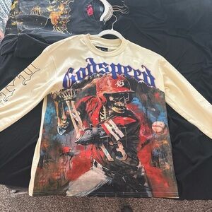 Godspeed Graphic Long Sleeve Shirt - Cream and Red